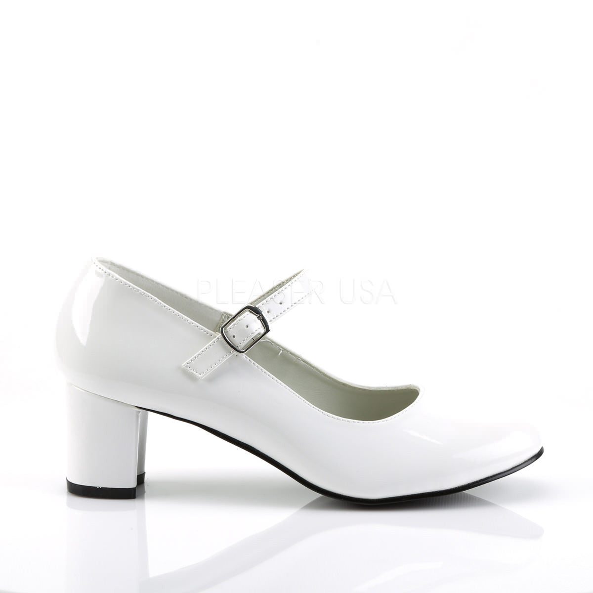 FUNTASMA SCHOOLGIRL-50 White Pat Retro School Girl Shoes