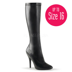 Pleaser SEDUCE-2000 Black Stretch Pu Knee High Boots - Shoecup.com - 2
