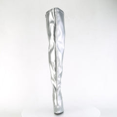 5 Inch Heel SEDUCE-3000WC Silver Stretch Metallic
