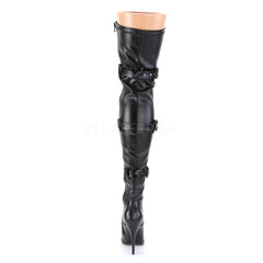 5 Inch Heel SEDUCE-3028 Black Stretch Leather