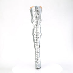 5 Inch Heel SEDUCE-3028 Silver Stretch Metallic