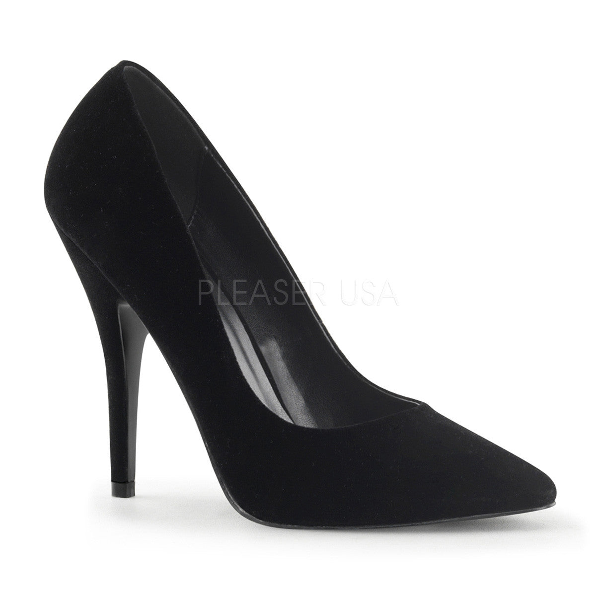 Pleaser SEDUCE-420 Black Vel Classic Pumps - Shoecup.com