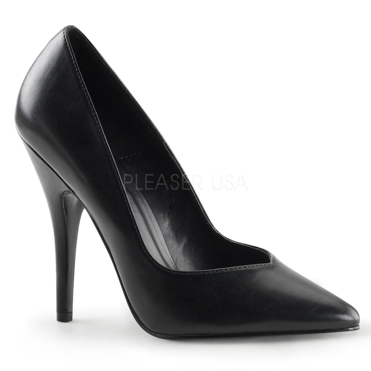 PLEASER SEDUCE-420V Black Pu Pumps - Shoecup.com