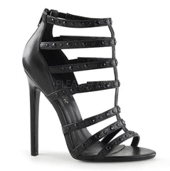 Pleaser SEXY-15 Black Pu T-Strap Sandals - Shoecup.com