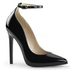 Pleaser SEXY-23 Black Patent Pointed Toe Pumps - Shoecup.com