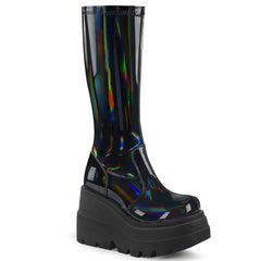 4" Wedge SHAKER-65 Black Patent Holo