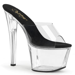 7" Heel SKY-301 Clear Black Clear