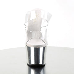 7 Inch Heel SKY-302 Clear-Silver