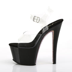7 Inch Heel SKY-308CRS Clear Black Champagne