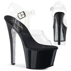7" Heel SKY-308CRS Black Silver