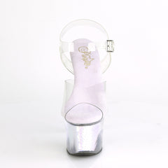 7 Inch Heel SKY-308MC Clear-Lavender Hologram Inserts