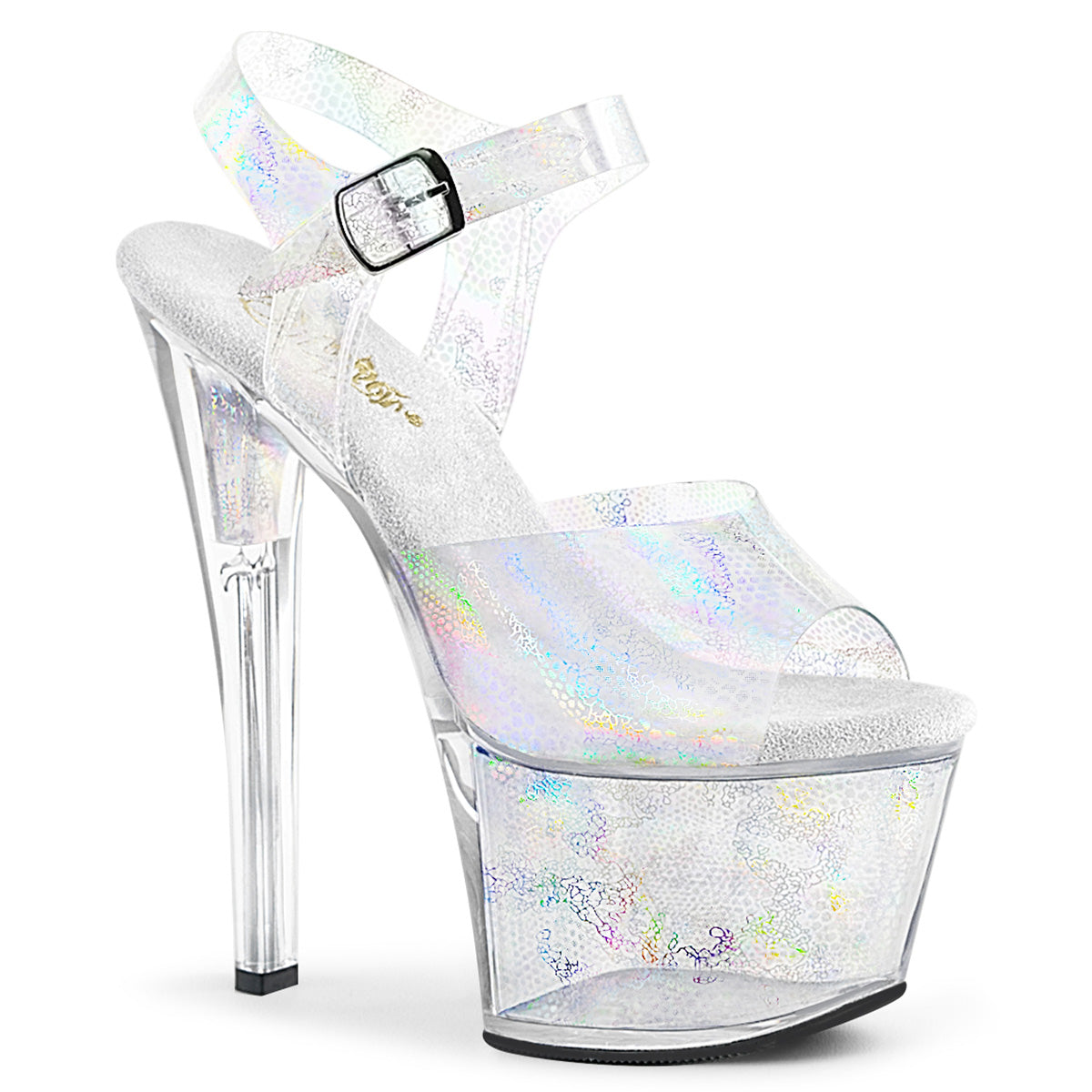 7" Heel SKY-308N Silver Hologram TPU