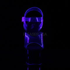 7 Inch Heel SKY-308TT Clear Black Neon Pink