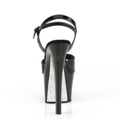 7 Inch Heel SKY-309CRS Black Silver