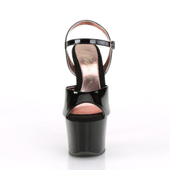 7 Inch Heel SKY-309TT Black-Rose Gold Chrome