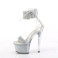 7 Inch Heel SKY-327RSI Silver Rhinestone