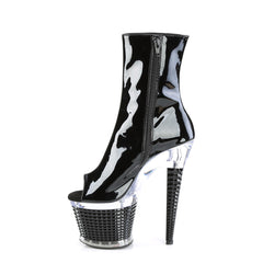7 Inch Heel SPECTATOR-1021 Black Pat-Clear-Black