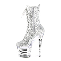 7 Inch Heel SPECTATOR-1040G Silver Glitter