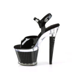 7 Inch Heel SPECTATOR-709 Black Pat-Clear