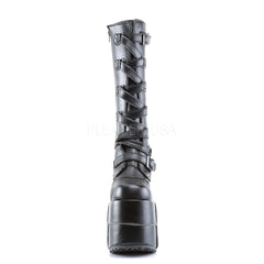 DEMONIA STACK-308 Men's Black Pu Vegan Boots - Shoecup.com - 4