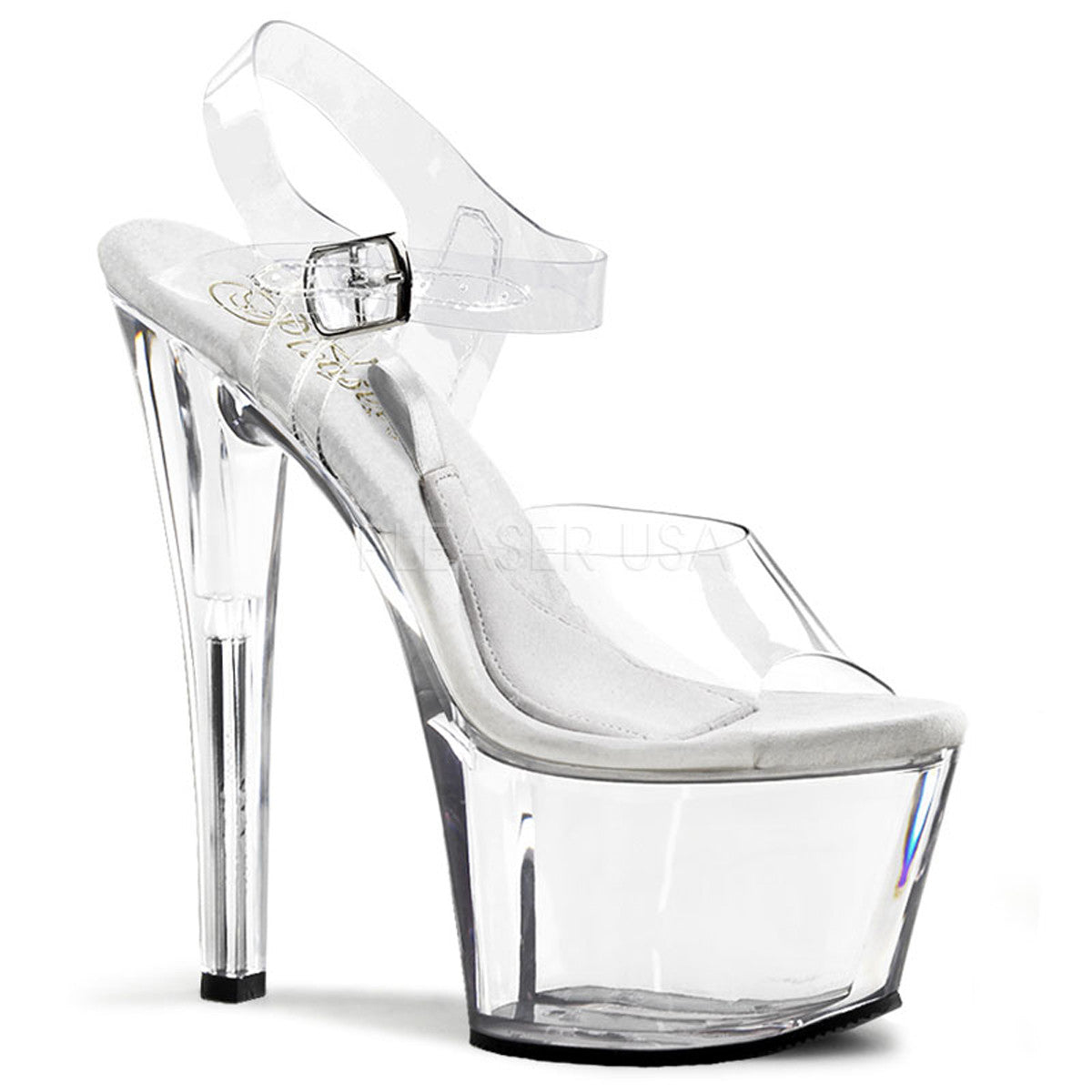 PLEASER TREASURE-708 Clear Tip Jar Sandals - Shoecup.com