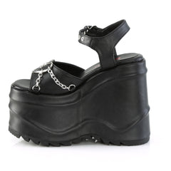 6 Inch Wedge Platform WAVE-09 Black Pu