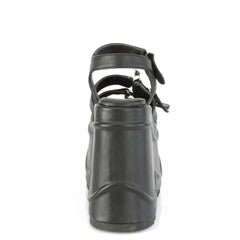 6 Inch Wedge Platform WAVE-13 Black Pu
