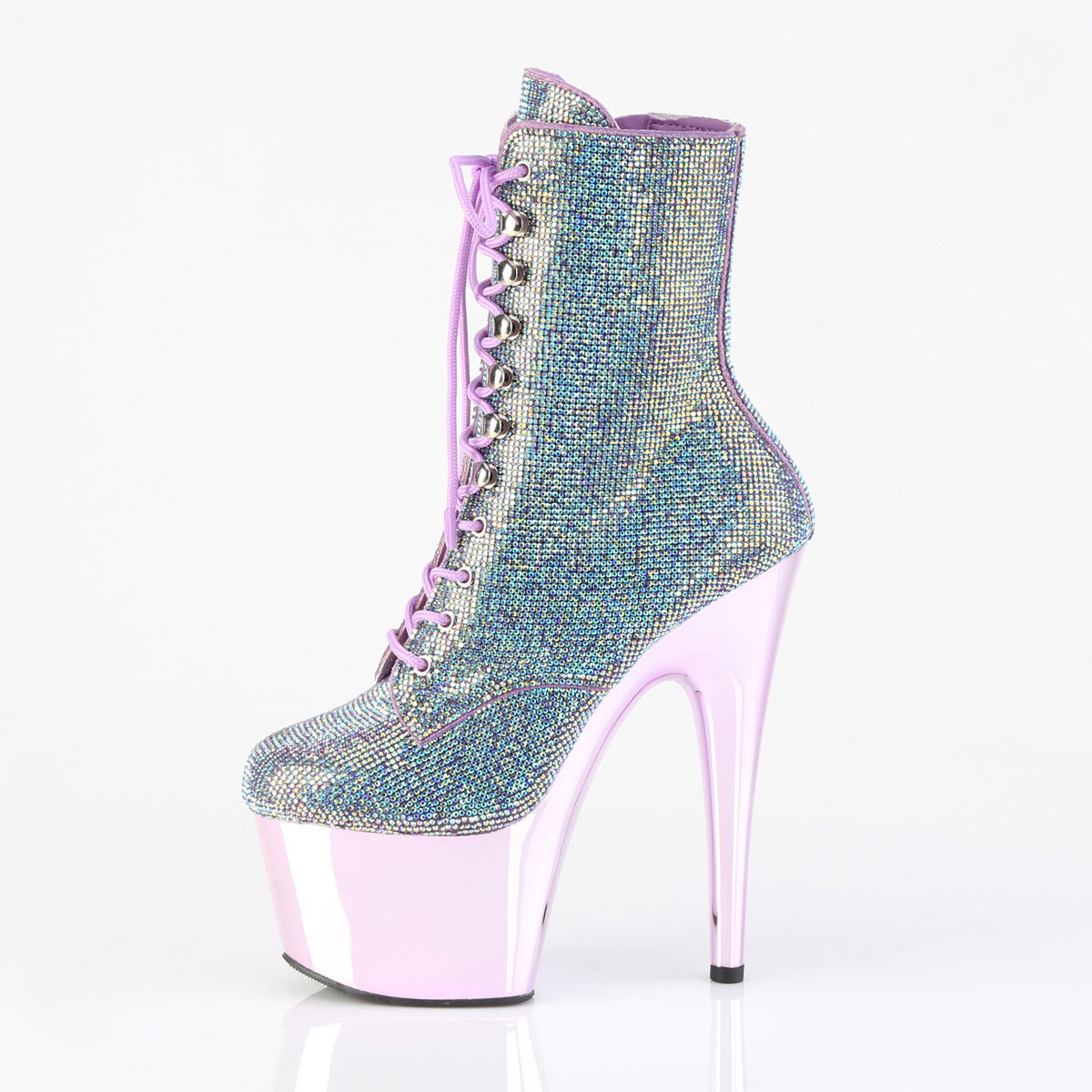 7 Inch Heel ADORE-1020CHRS Lavender Rhinestone