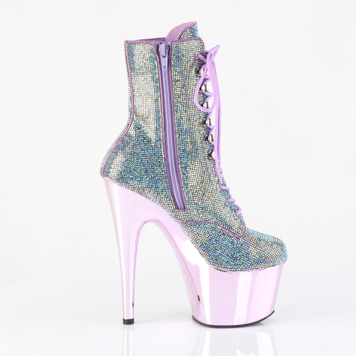 7 Inch Heel ADORE-1020CHRS Lavender Rhinestone