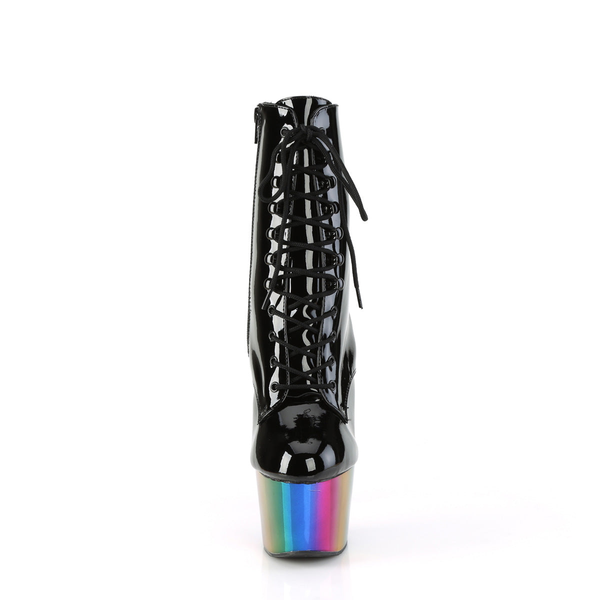 7 Inch Heel ADORE-1020RC Black Pat Rainbow Chrome