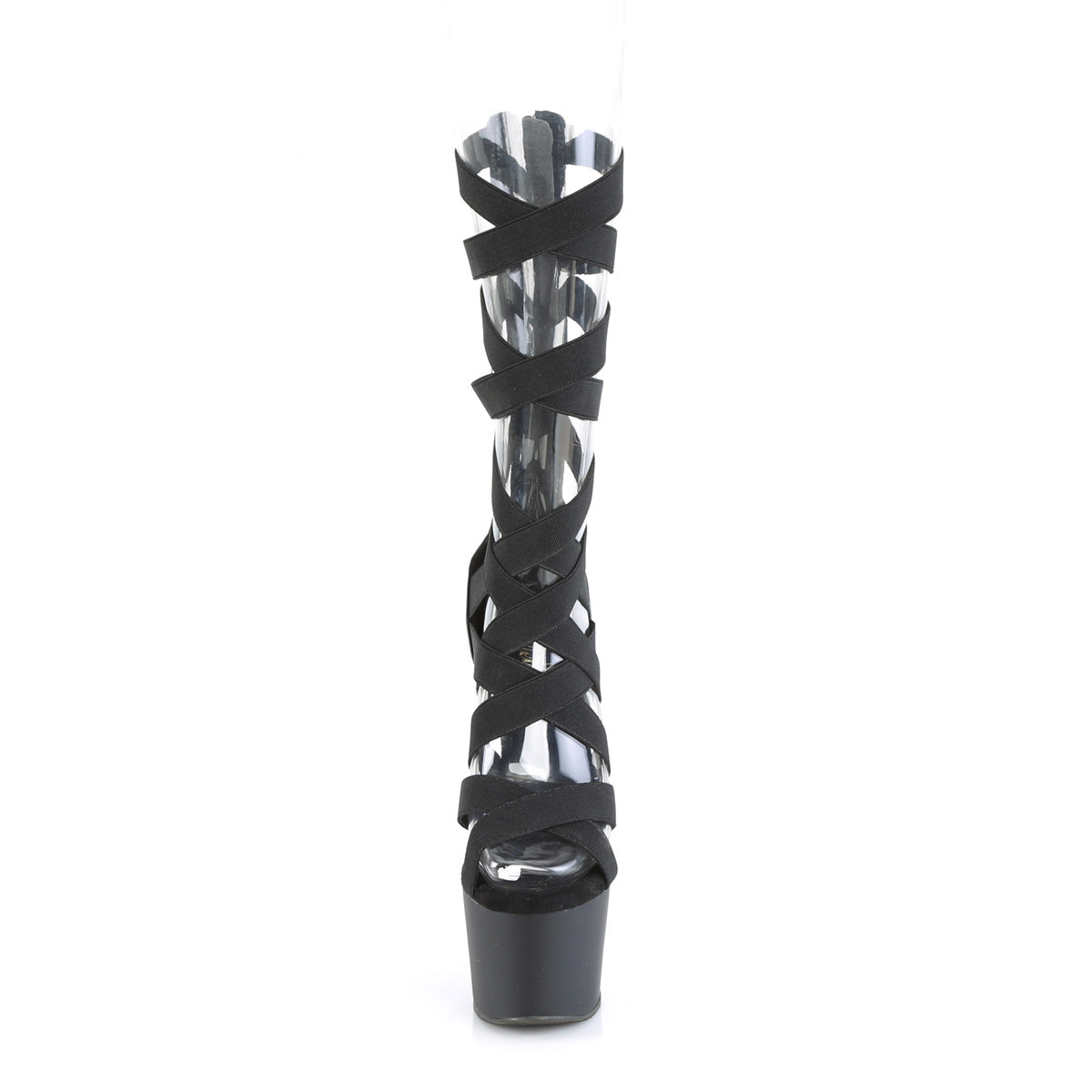 7 Inch Heel ADORE-700-48 Black Elastic Band