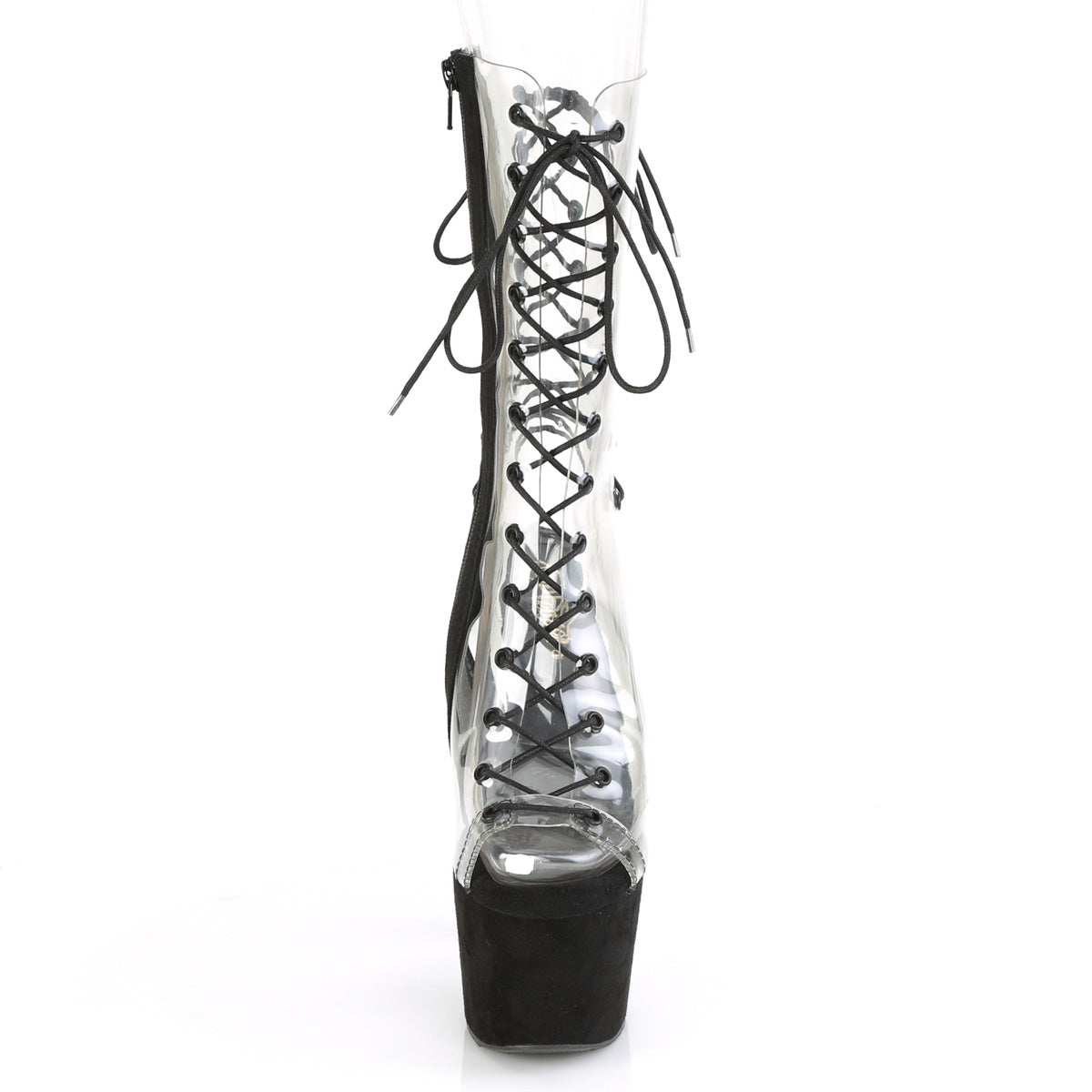 7 Inch Heel ADORE-700-60FS Clear Black Suede