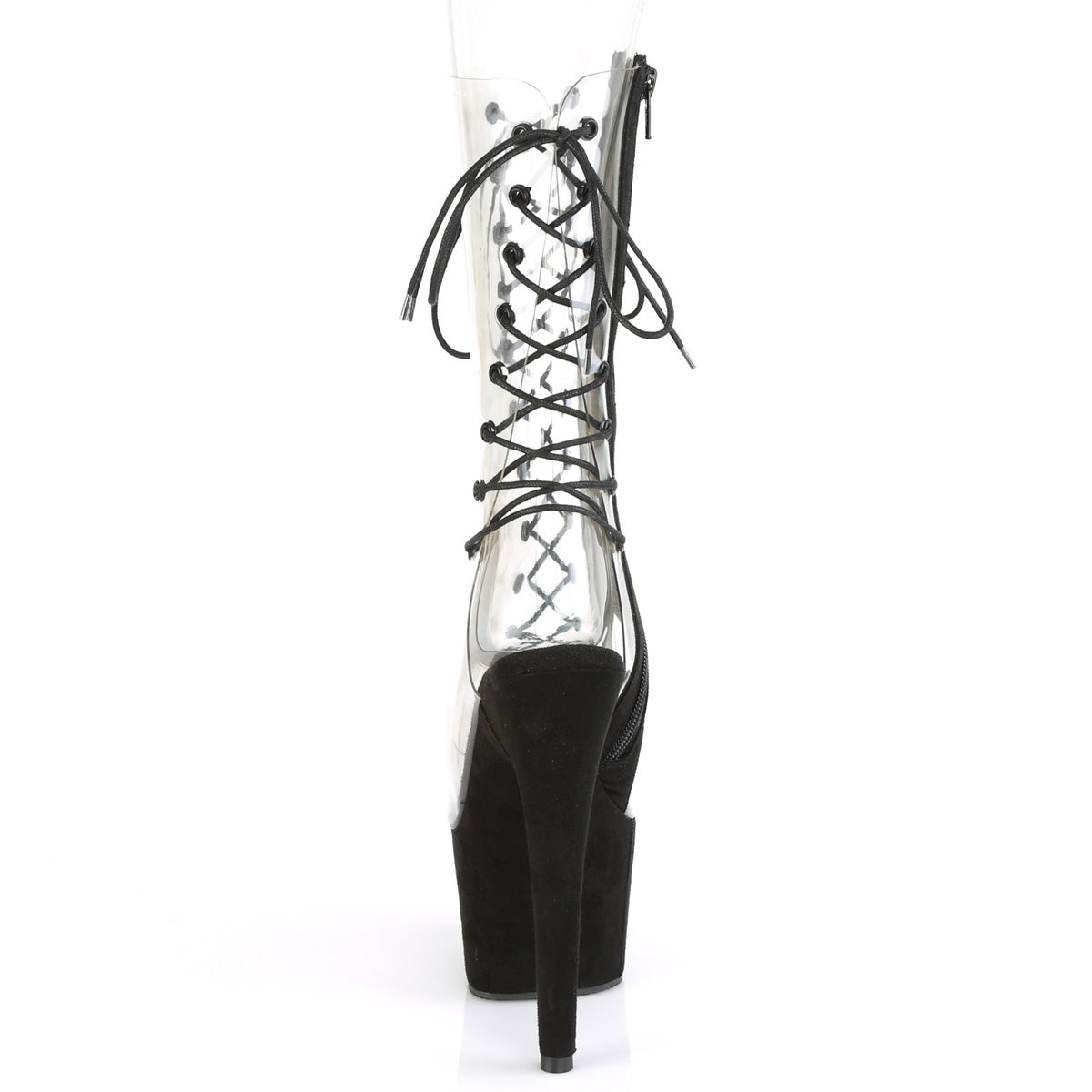 7 Inch Heel ADORE-700-60FS Clear Black Suede