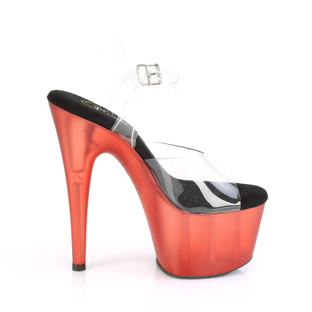 7 Inch Heel ADORE-708T Clear Red Frosted