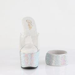 7 Inch Heel BEJEWELED-712RS Clear Rhinestone