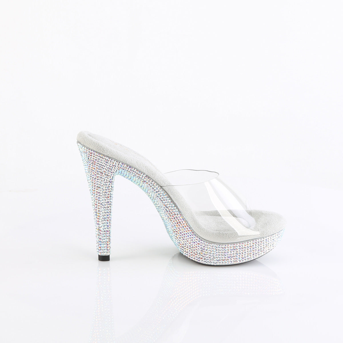 5 Inch Heel COCKTAIL-501DM Silver Rhinestone