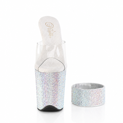 8 Inch Heel BEJEWELED-812RS Clear Rhinestone