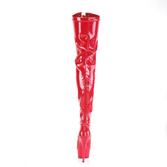 6 Inch Heel DELIGHT-3027 Red-Black Stretch Pat