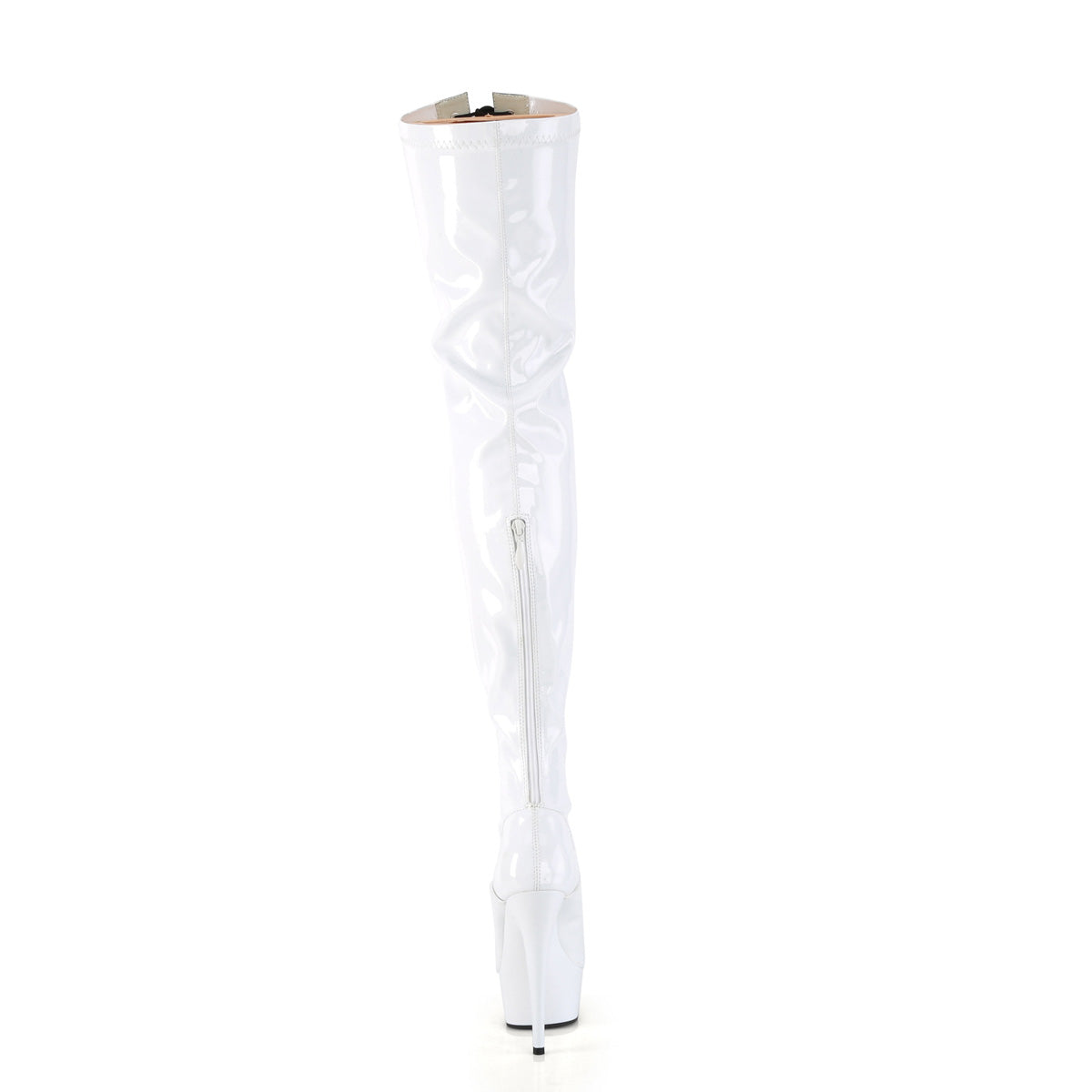 6 Inch Heel DELIGHT-3027 White-Black Stretch Pat