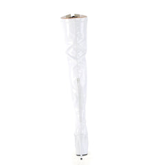 6 Inch Heel DELIGHT-3027 White-Black Stretch Pat