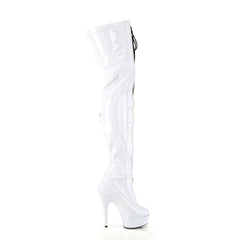 6 Inch Heel DELIGHT-3027 White-Black Stretch Pat