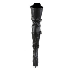 6 Inch Heel DELIGHT-3028 Black Stretch PU