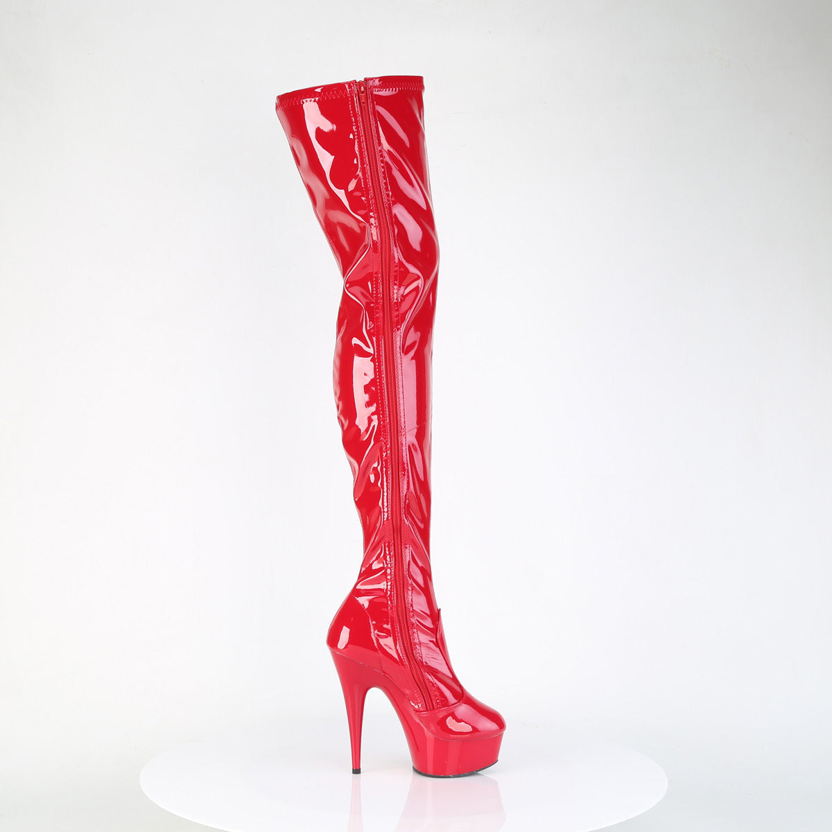 6 Inch Heel DELIGHT-4000 Red Stretch Patent
