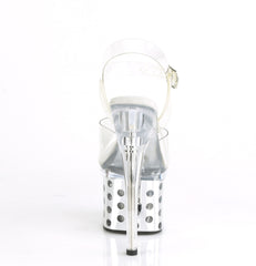 7 Inch Heel DISCOLITE-708DOTS Clear Silver Chrome