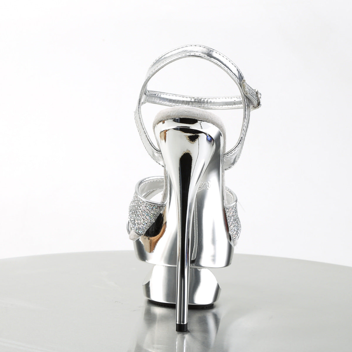 6 Inch Heel ECLIPSE-619G Silver Multi Glitter