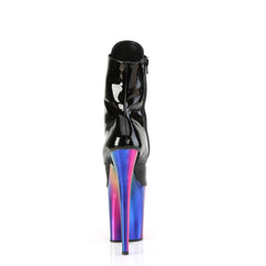 8 Inch Heel FLAMINGO-1020RC Black Pat-Rainbow Chrome