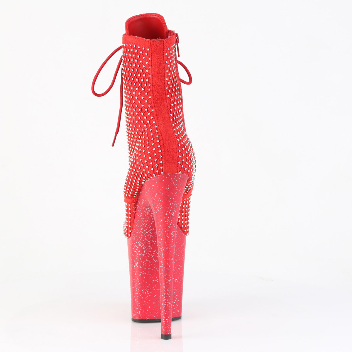 8 Inch Heel FLAMINGO-1020RM Red Rhinestone