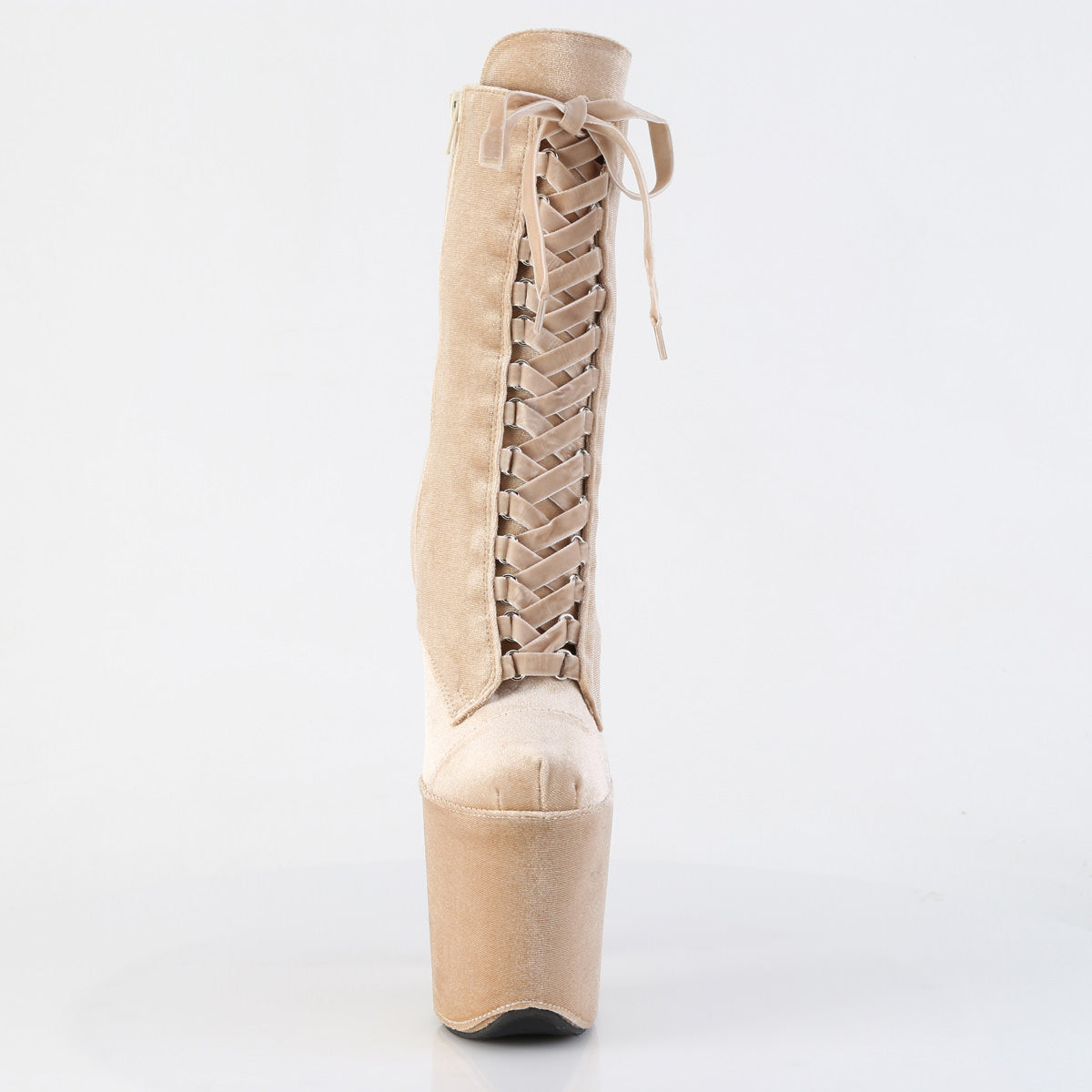 8 Inch Heel FLAMINGO-1045VEL Cream Velvet