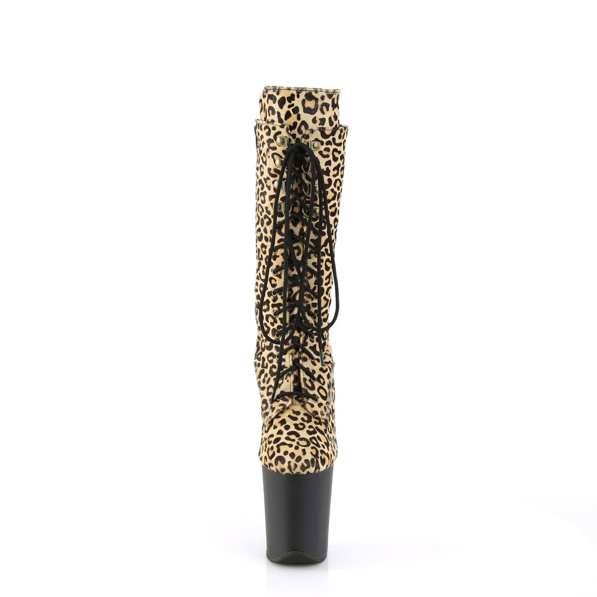 8 Inch Heel FLAMINGO-1050LP Leopard Print Pony Hair