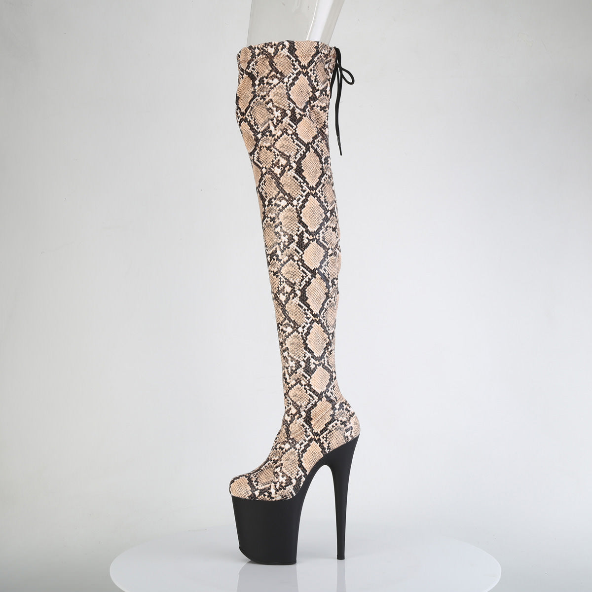 8 Inch Heel FLAMINGO-3008SP-BT Tan Brown Snake Print